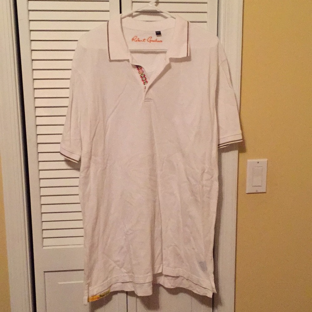 Robert Graham white polo shirt